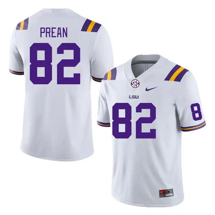 LSU Tigers #82 Khai Prean Men's White NCAA Football Jersey 2409XMDW0