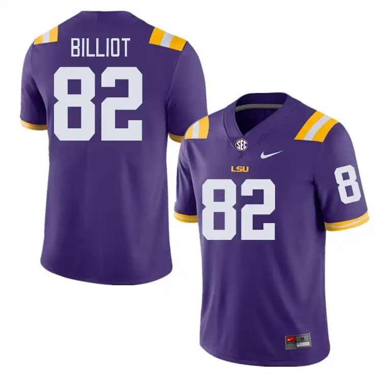 LSU Tigers #82 Kylan Billiot Men's Purple NCAA Football Jersey 2409NSXQ5