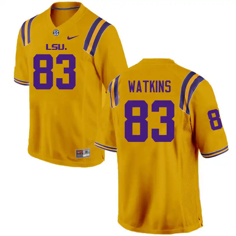 LSU Tigers #83 Jelani Watkins Men's Gold NCAA Football Jersey 2409YHEF6