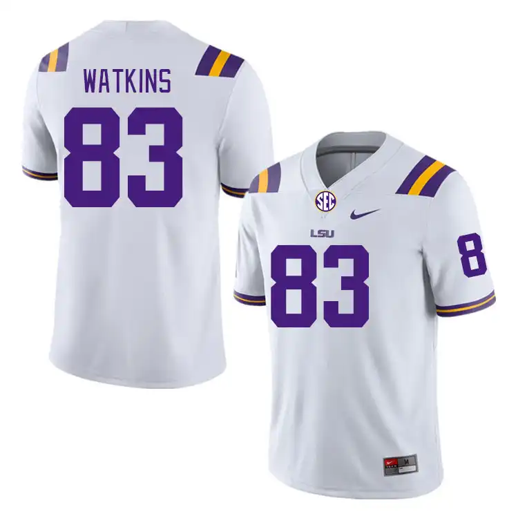 LSU Tigers #83 Jelani Watkins Men's White NCAA Football Jersey 2409AIQA0