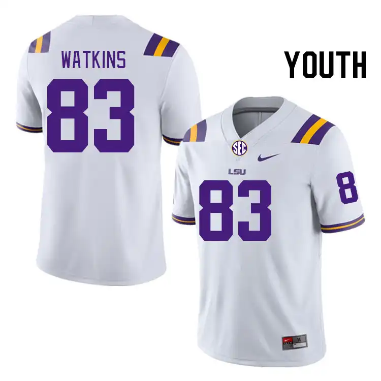 LSU Tigers #83 Jelani Watkins Youth White NCAA Football Jersey 2409VCCW0