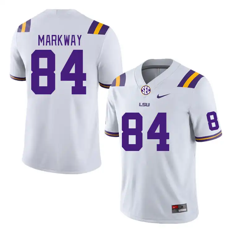 LSU Tigers #84 Mac Markway Men's White NCAA Football Jersey 2409FZWX4