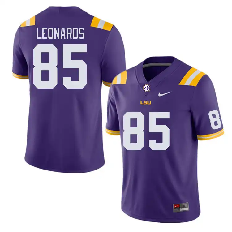 LSU Tigers #85 Gabe Leonards Men's Purple NCAA Football Jersey 2409BCMD8