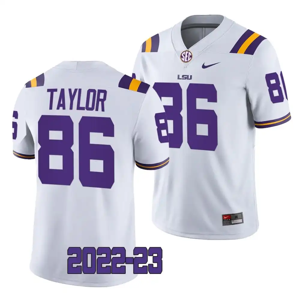 LSU Tigers #86 Mason Taylor Men's 2022-23 NCAA Game White Football Jersey 2409PYNT5