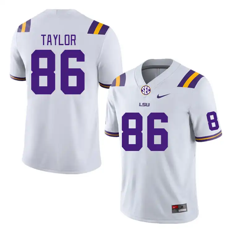 LSU Tigers #86 Mason Taylor Men's White NCAA Football Jersey 2409XYMH2