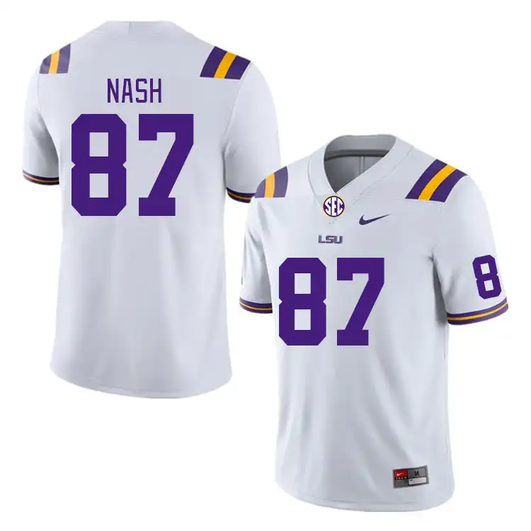 LSU Tigers #87 Noah Nash Men's White NCAA Football Jersey 2409PXGK3