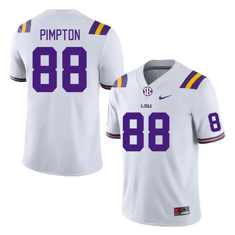 LSU Tigers #88 Ka'Morreun Pimpton Men's White NCAA Football Jersey 2409FPYJ2