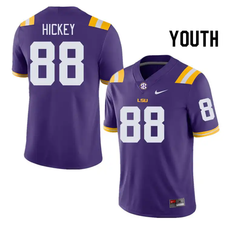 LSU Tigers #88 Preston Hickey Youth Purple NCAA Football Jersey 2409DTXZ0