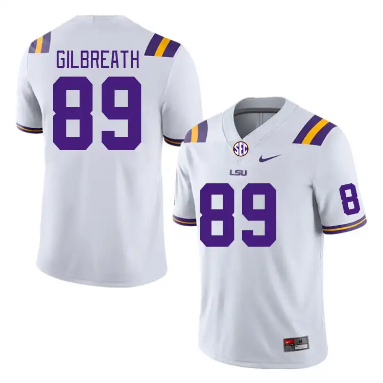 LSU Tigers #89 Connor Gilbreath Men's White NCAA Football Jersey 2409HIDL1