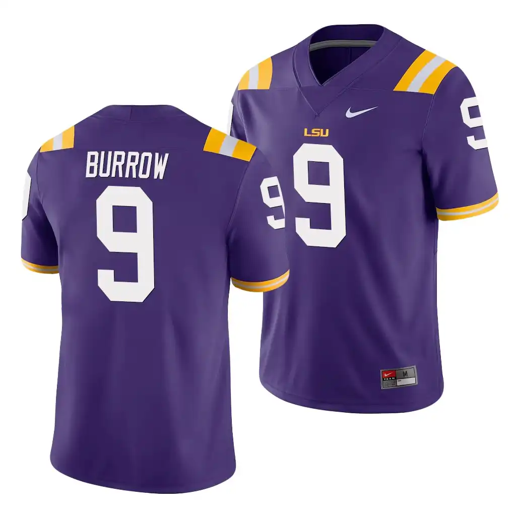 LSU Tigers #9 Joe Burrow Men's Game NCAA Purple Football Jersey 2409NGPJ8