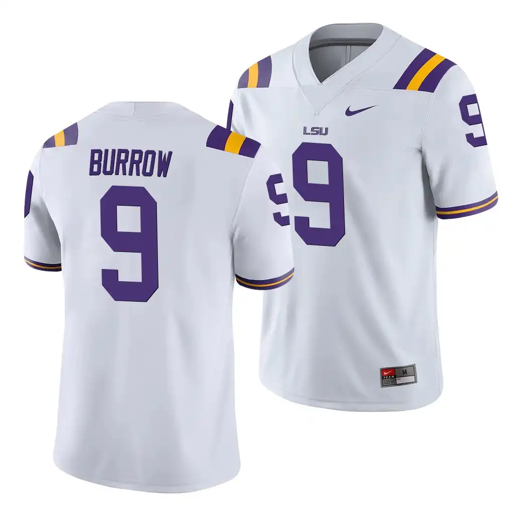 LSU Tigers #9 Joe Burrow Men's Game NCAA White Football Jersey 2409FWGN6