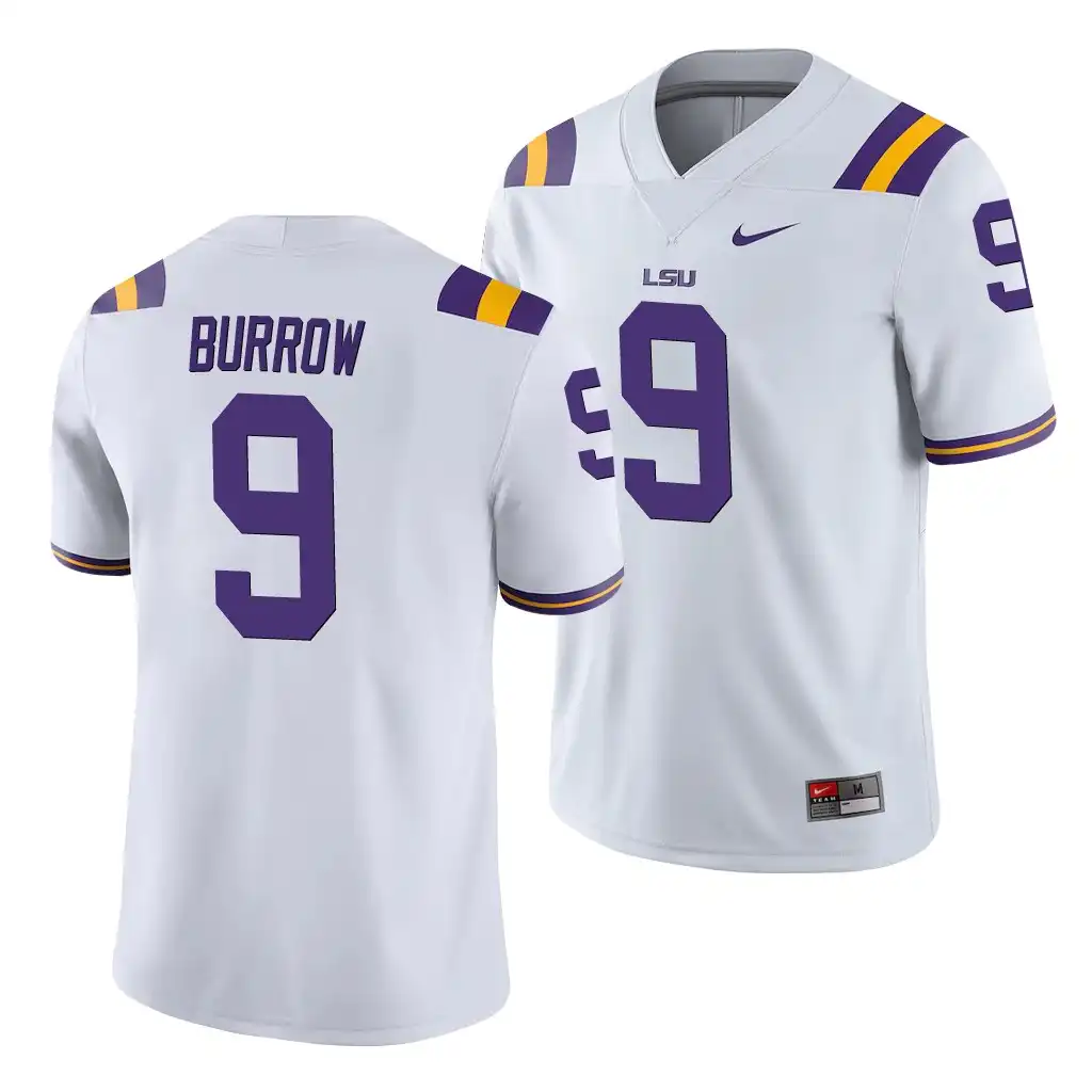 LSU Tigers #9 Joe Burrow Men's White NCAA Game Football Jersey 2409ICVJ5