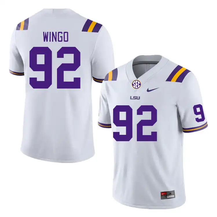 LSU Tigers #92 Mekhi Wingo Men's White NCAA Football Jersey 2409WQKI3