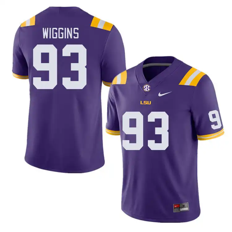 LSU Tigers #93 Quency Wiggins Men's Purple NCAA Football Jersey 2409TGRU0