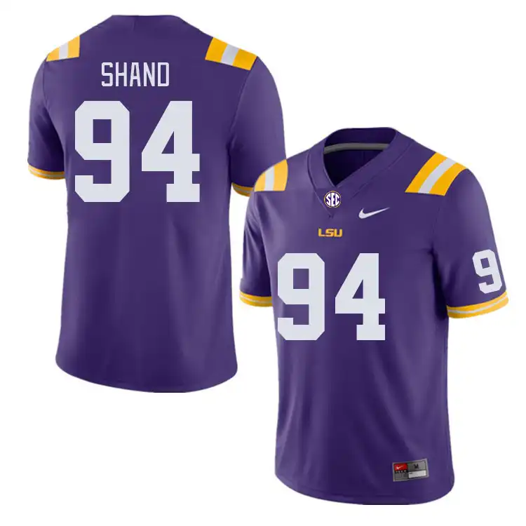 LSU Tigers #94 Paris Shand Men's Purple NCAA Football Jersey 2409VOEG3