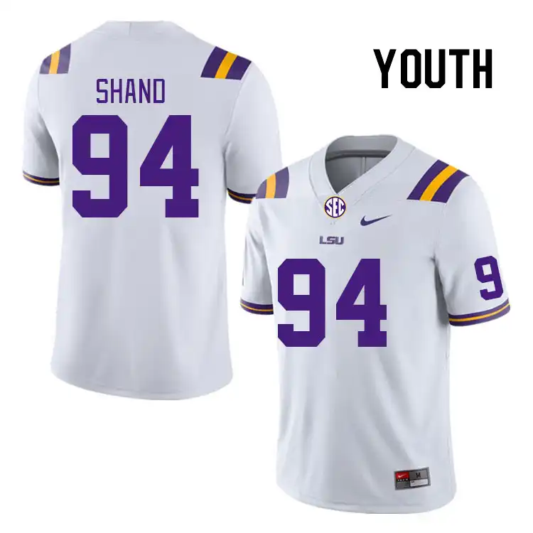 LSU Tigers #94 Paris Shand Youth White NCAA Football Jersey 2409LBQF5