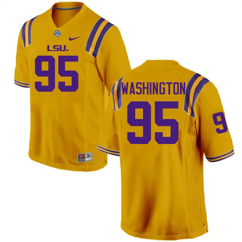 LSU Tigers #95 Shone Washington Men's Gold NCAA Football Jersey 2409KPOU4