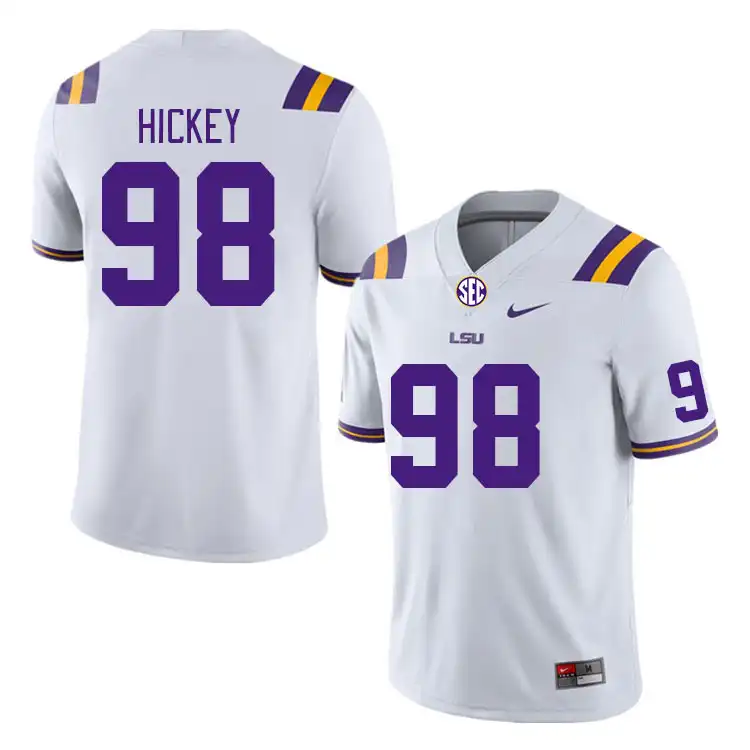 LSU Tigers #98 Preston Hickey Men's White NCAA Football Jersey 2409OXNU8